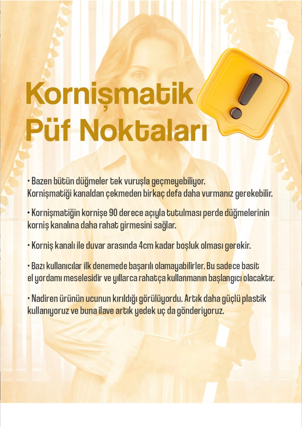 Pratik Kornişmatik - Merdivensiz Kolay Perde Takma Aparatı